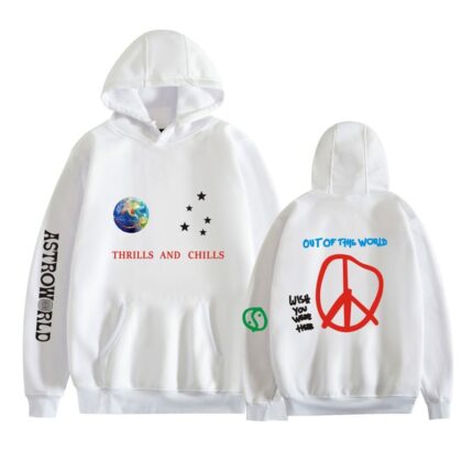 Thrills and Chills Out Of the World White Hoodie