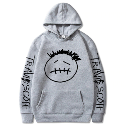 Travis Scott themed grey hoodie